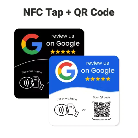 Le due varianti di colore del cartello NFC: nero e blu